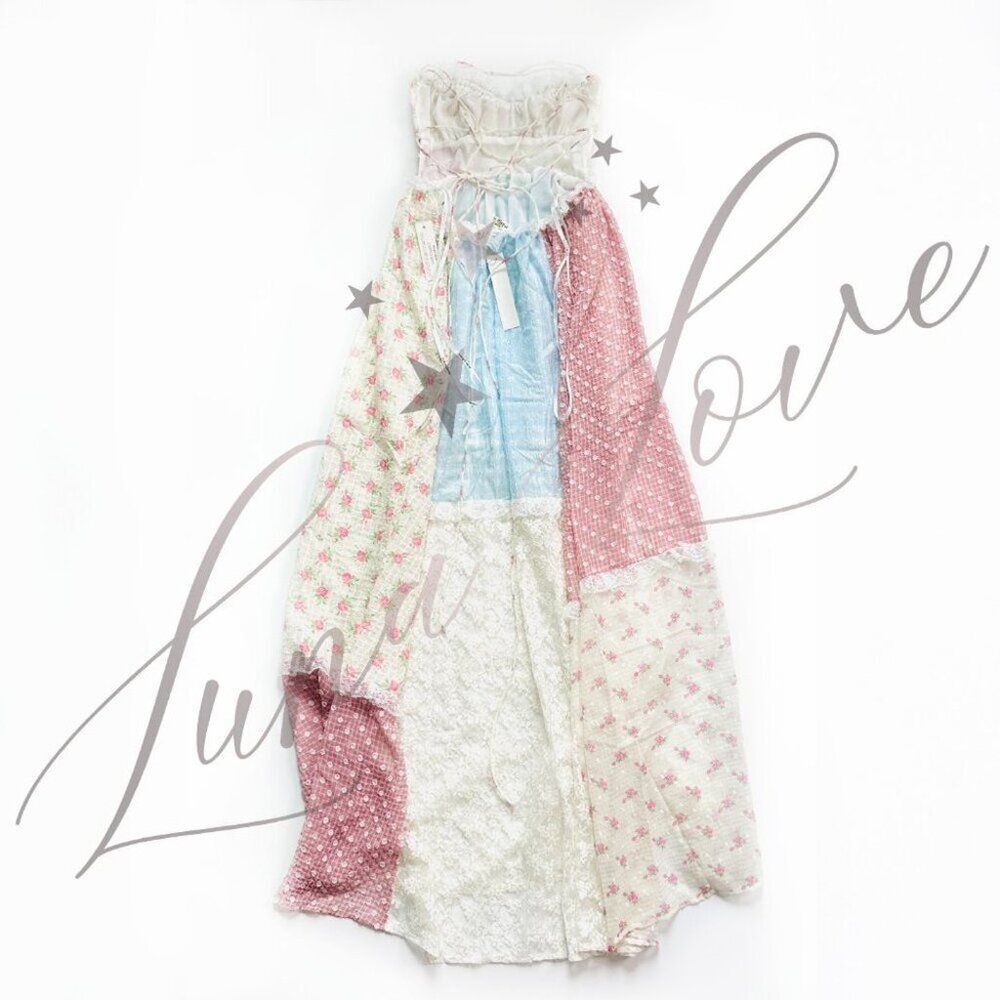 FOR LOVE & LEMONS Elula Maxi Patchwork Floral Dress (size XS) NWT - Picture 9 of 13